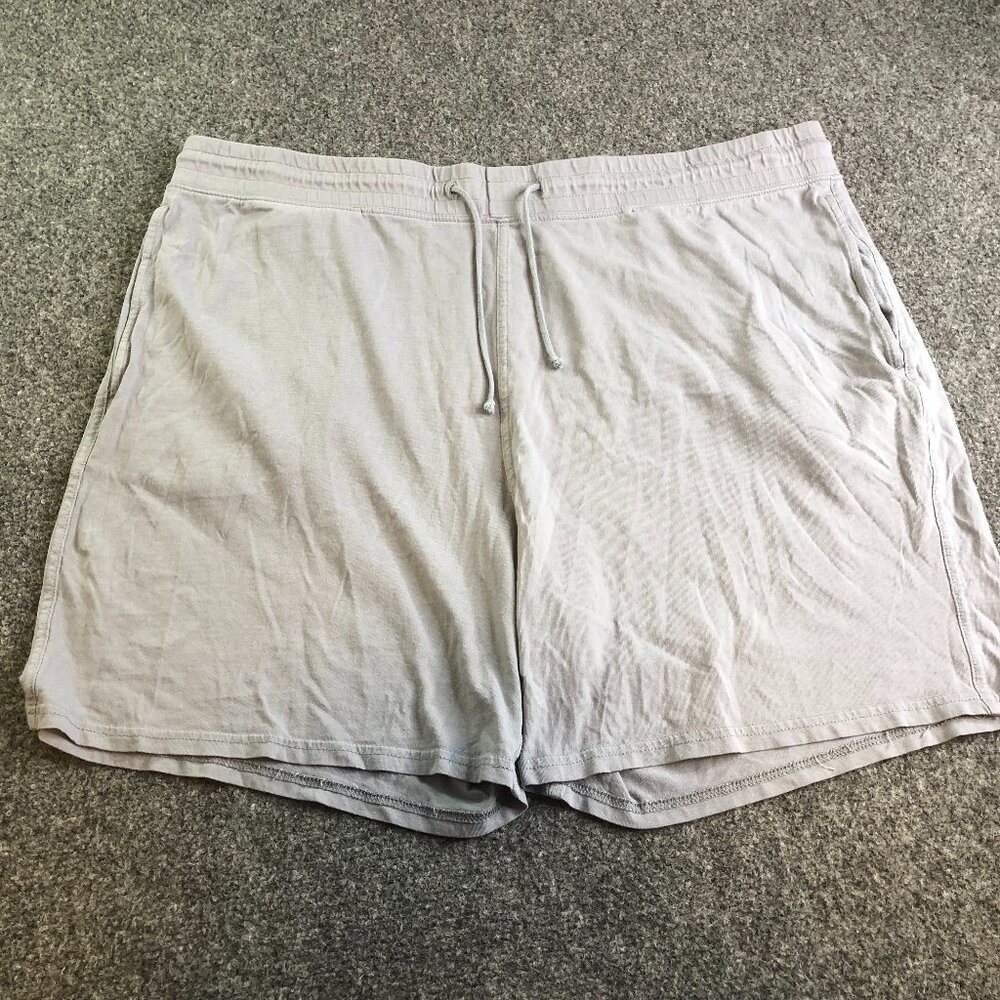 J Crew Shorts Mens XL Gray Knit Cotton Lounge Drawstring Pull On Comfort 5"